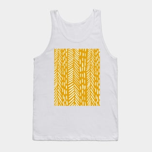 Abstract herringbone pattern - white and ochre Tank Top